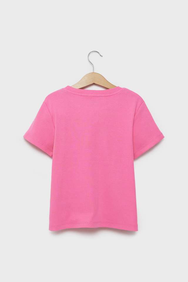Solid-Cotton-Round-Neck-Girls-T-Shirt