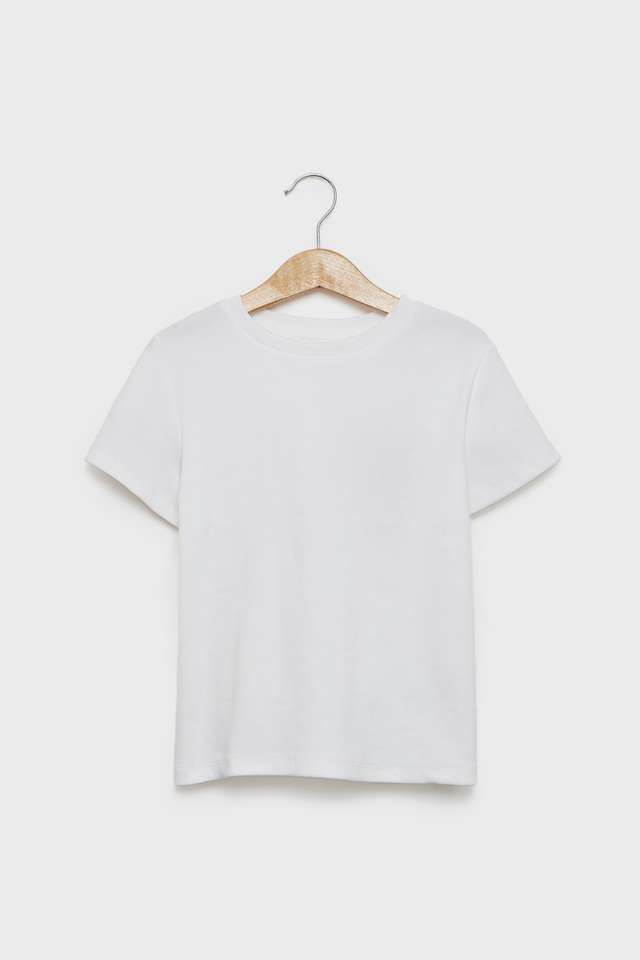 Solid-Cotton-Round-Neck-Girls-T-Shirt