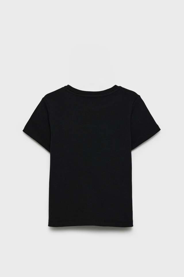 Solid-Cotton-Round-Neck-Girls-T-Shirt