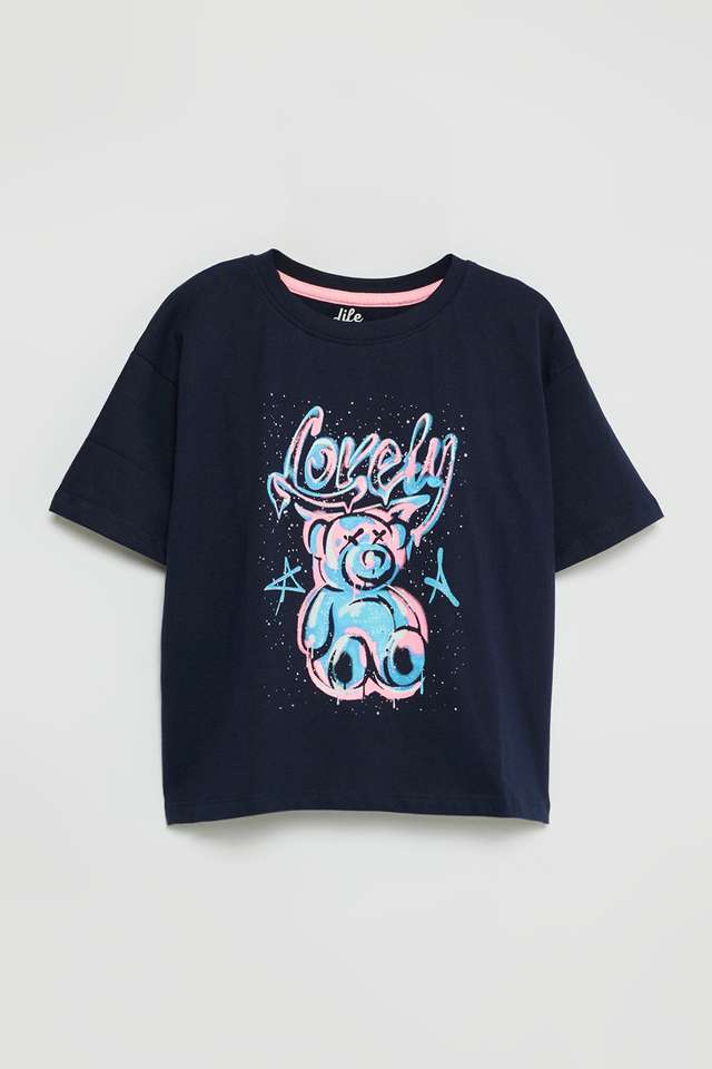 Graphic-Print-Cotton-Round-Neck-Girls-T-Shirt