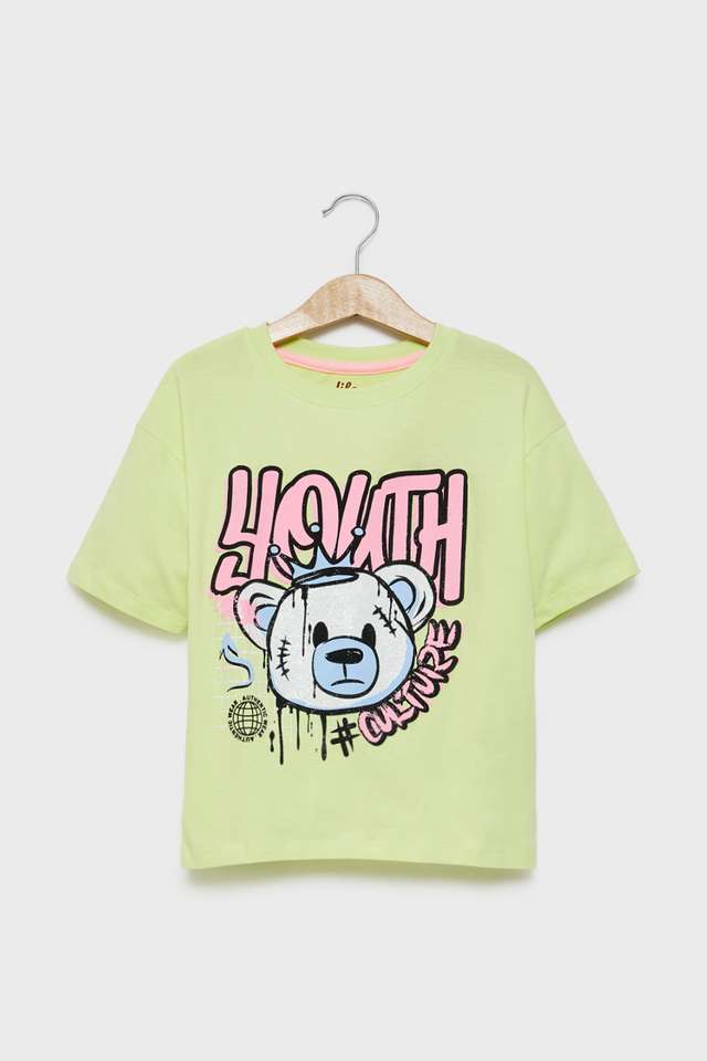 Graphic-Print-Cotton-Round-Neck-Girls-T-Shirt