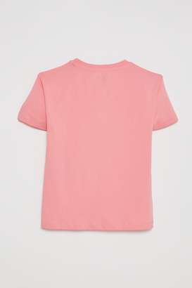 Solid-Blended-Fabric-Round-Neck-Girls-T-Shirt