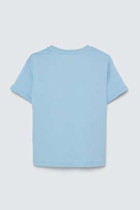 Solid-Blended-Fabric-Round-Neck-Girls-T-Shirt