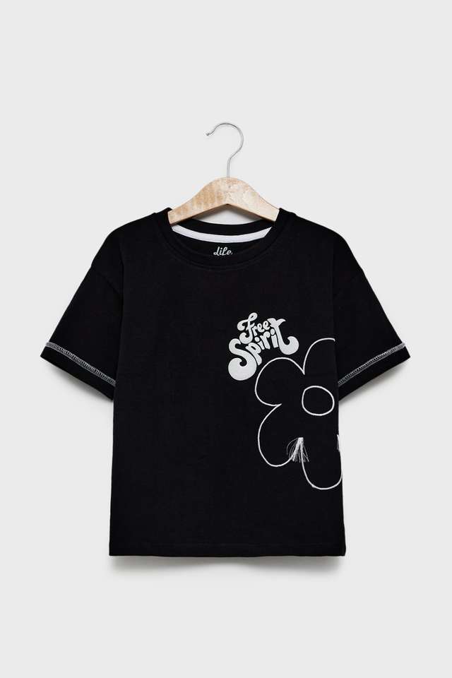 Graphic-Print-Cotton-Round-Neck-Girls-T-Shirt