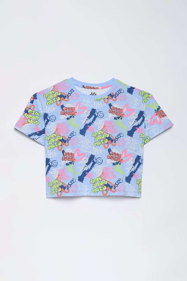 Printed-Cotton-Round-Neck-Girls-T-Shirt