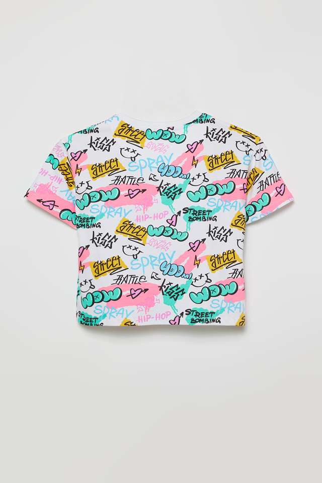 Solid-Blended-Fabric-Round-Neck-Girls-T-Shirt