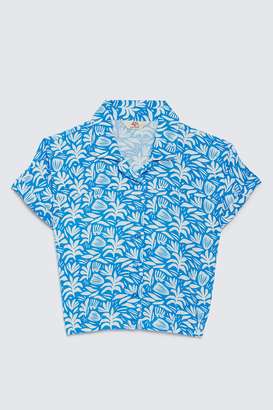 Solid-Blended-Fabric-Collared-Girls-T-Shirt