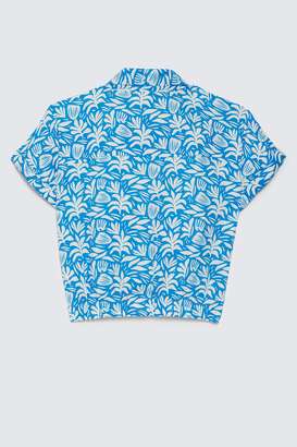 Solid-Blended-Fabric-Collared-Girls-T-Shirt