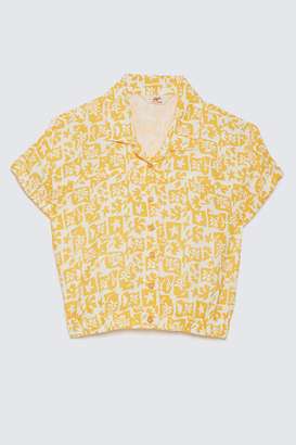 Solid-Blended-Fabric-Collared-Girls-T-Shirt