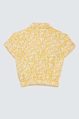 Solid-Blended-Fabric-Collared-Girls-T-Shirt