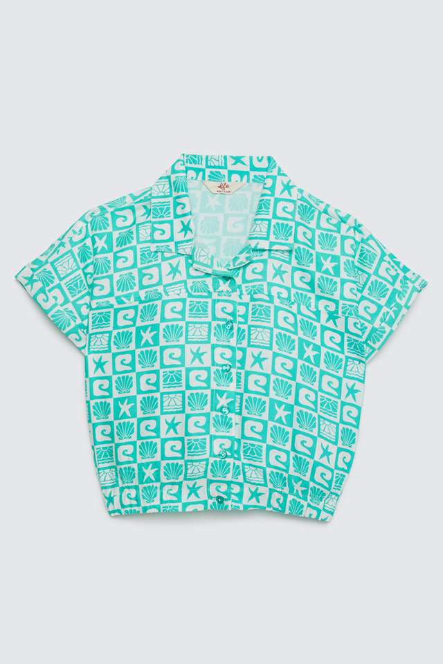 Solid-Blended-Fabric-Collared-Girls-T-Shirt