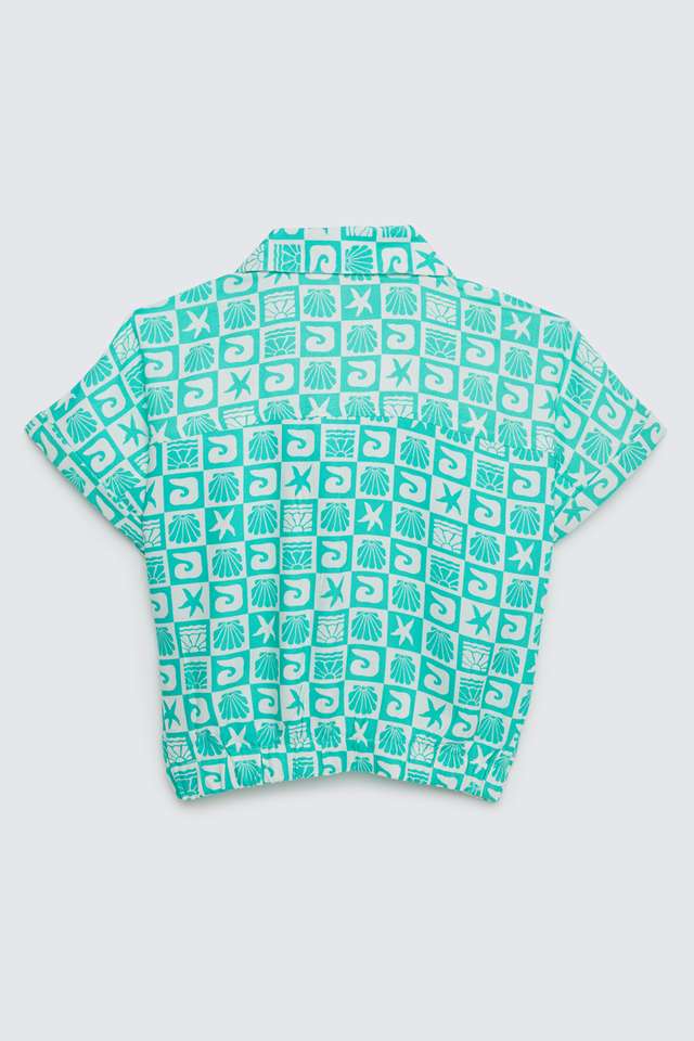 Solid-Blended-Fabric-Collared-Girls-T-Shirt