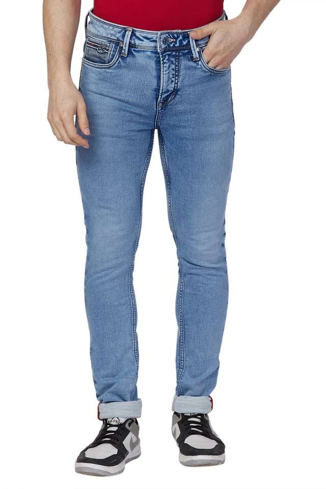 Light-Wash-Blended-Fabric-Skinny-Fit-Men-s-Jeans