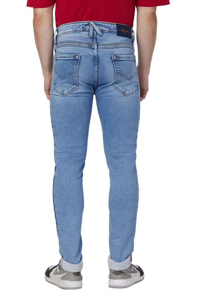 Light-Wash-Blended-Fabric-Skinny-Fit-Men-s-Jeans