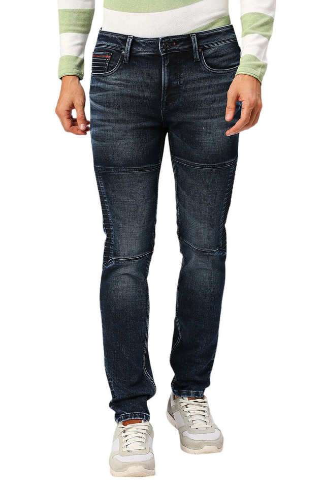 Light-Wash-Polyester-Cotton-Slim-Fit-Men-s-Jeans