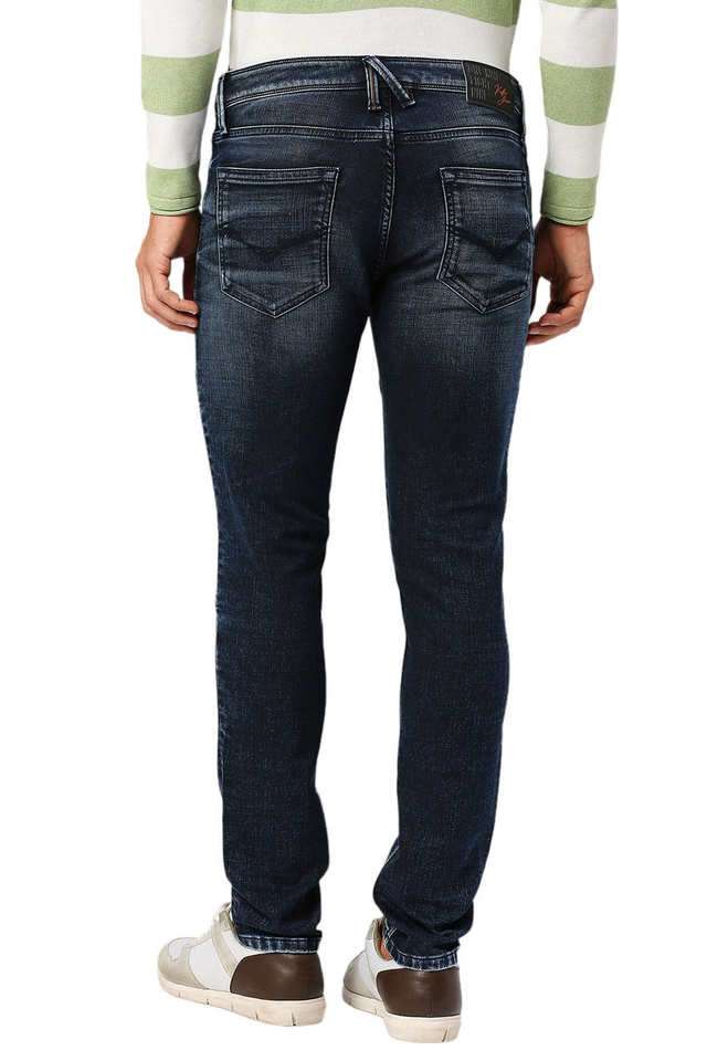 Light-Wash-Polyester-Cotton-Slim-Fit-Men-s-Jeans