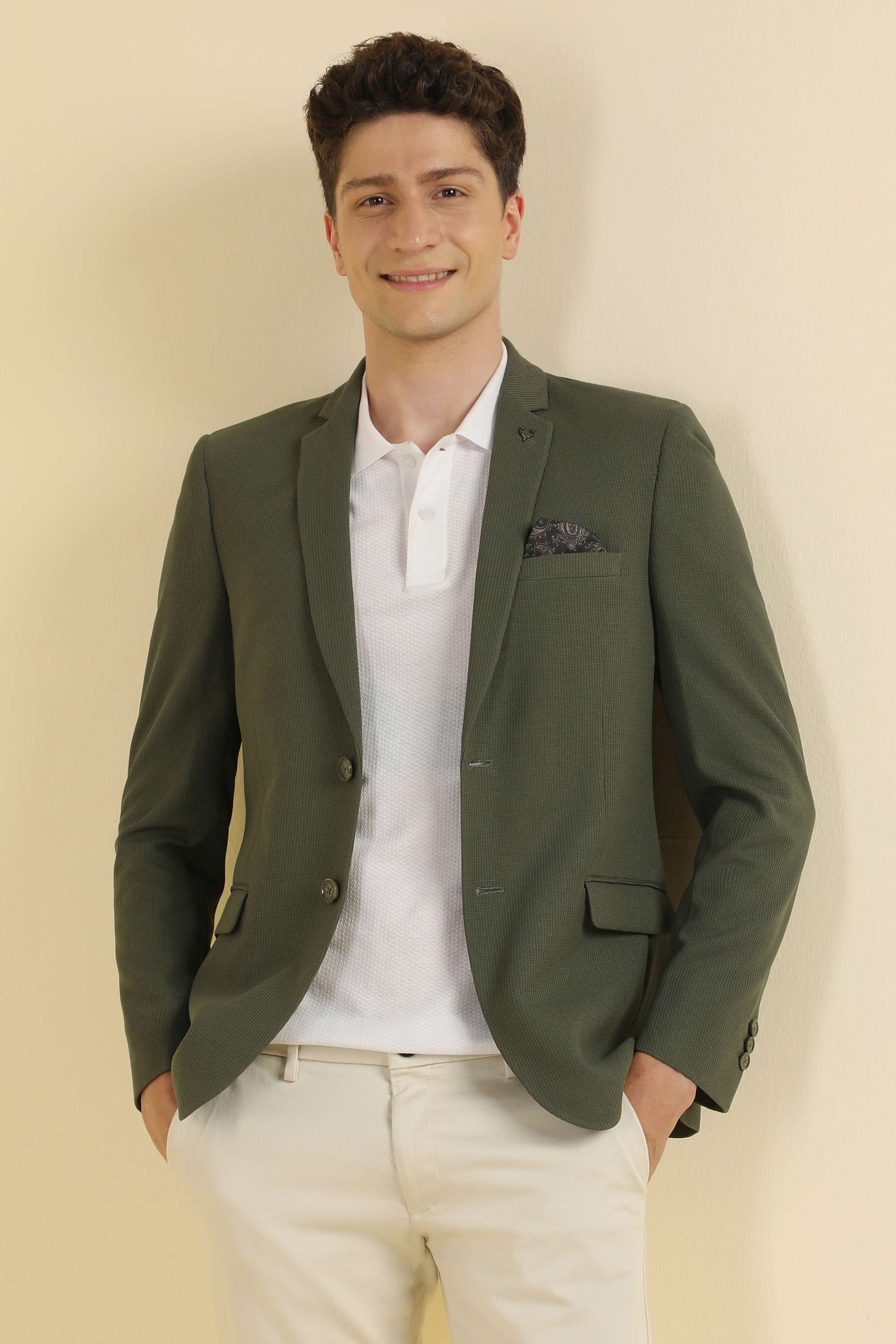 Solid-Blended-Fabric-Super-Slim-Fit-Men-s-Casual-Blazer