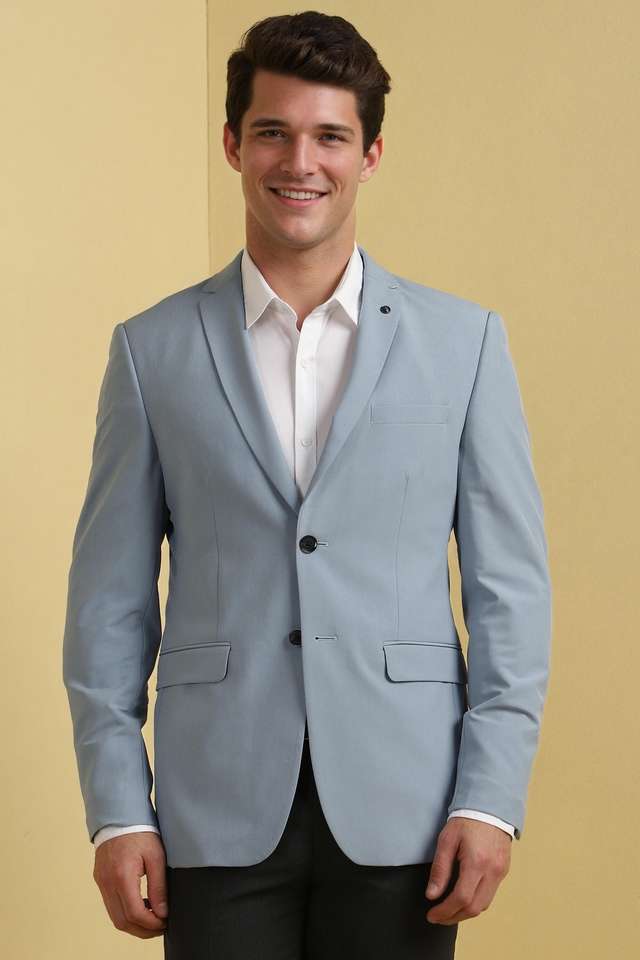 Solid-Blended-Fabric-Slim-Fit-Men-s-Casual-Blazer