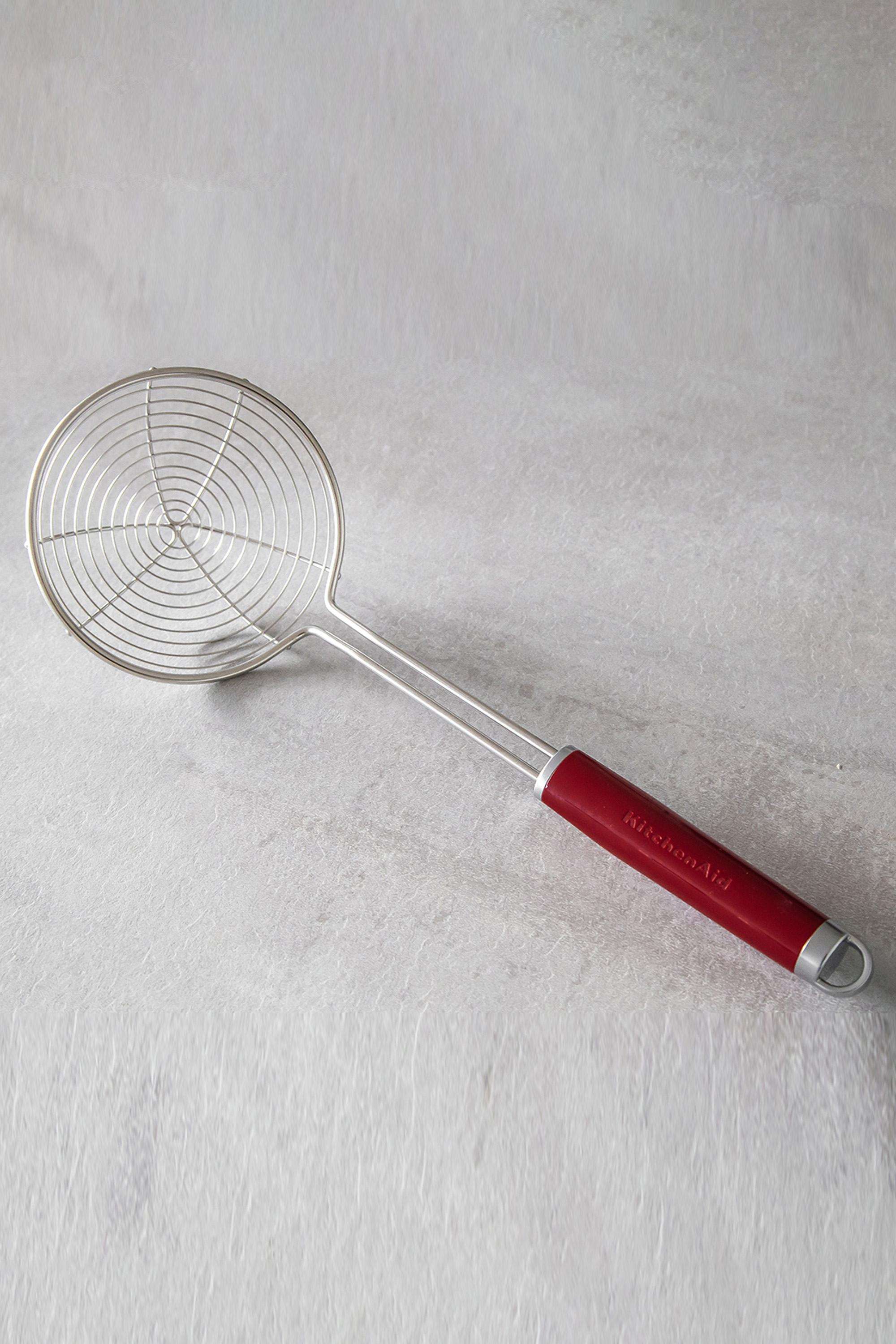 Premium-Stainless-Steel-Spider-Strainer---Empire-Red-|-Ideal-for-Draining-Liquids-&-Stir-Frying