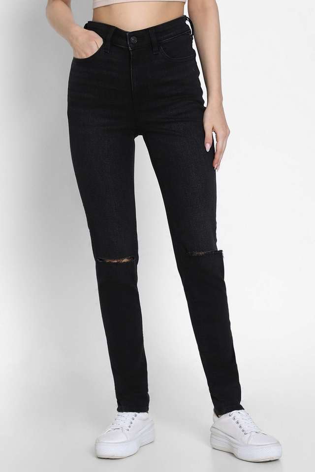 High-Rise-Blended-Fabric-Skinny-Fit-Women-s-Jeans