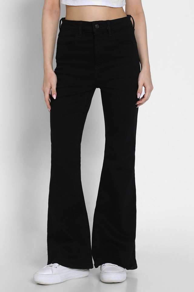 High-Rise-Blended-Fabric-Flared-Fit-Women-s-Jeans