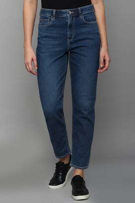 High-Rise-Blended-Fabric-Mom-Fit-Women-s-Jeans