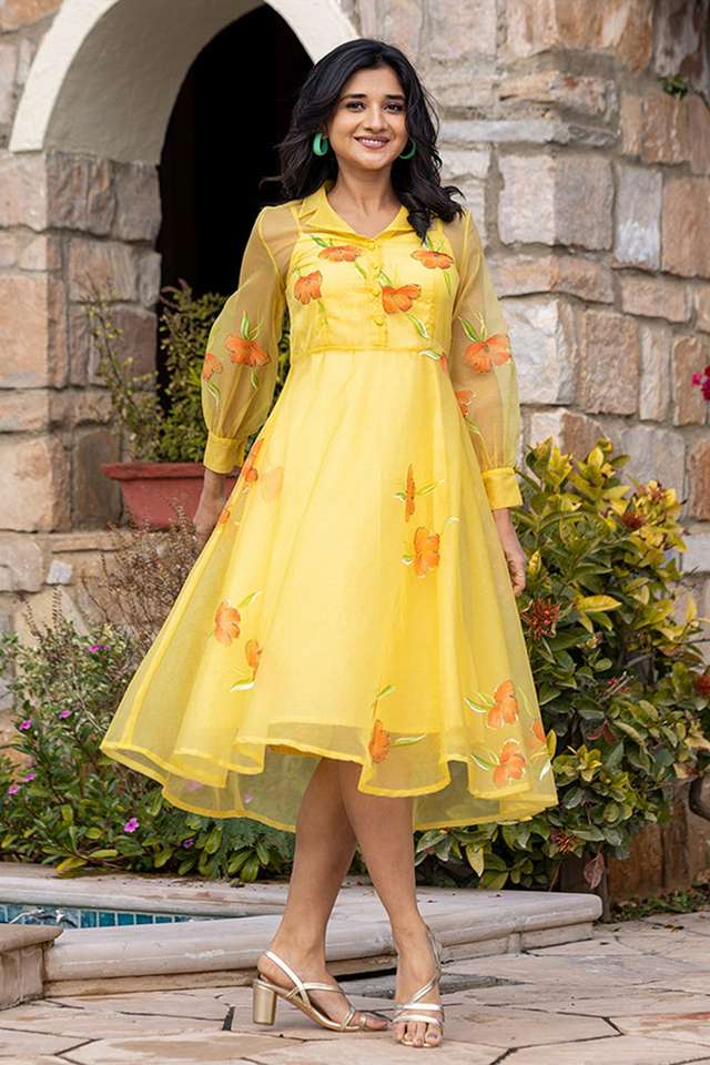 Yellow Long Frocks For Ladies In Flipkart Yellow Dress Flipkart