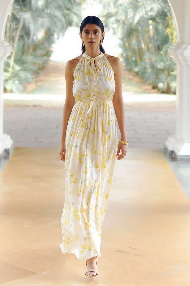 Floral-Halter-Neck-Modal-Women-s-Gown