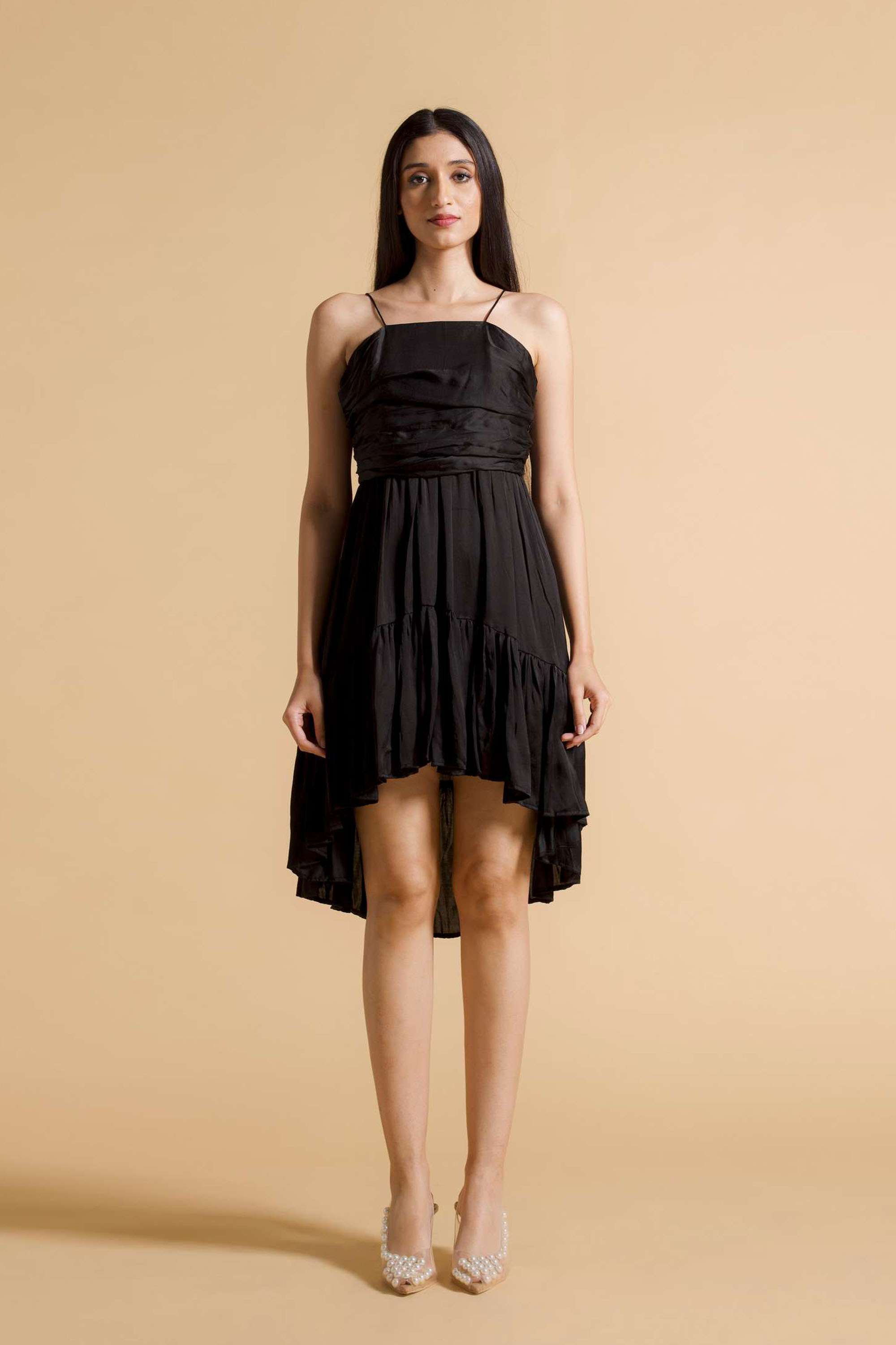 Solid-Cotton-Blend-Square-Neck-Women-s-Mini-Dress