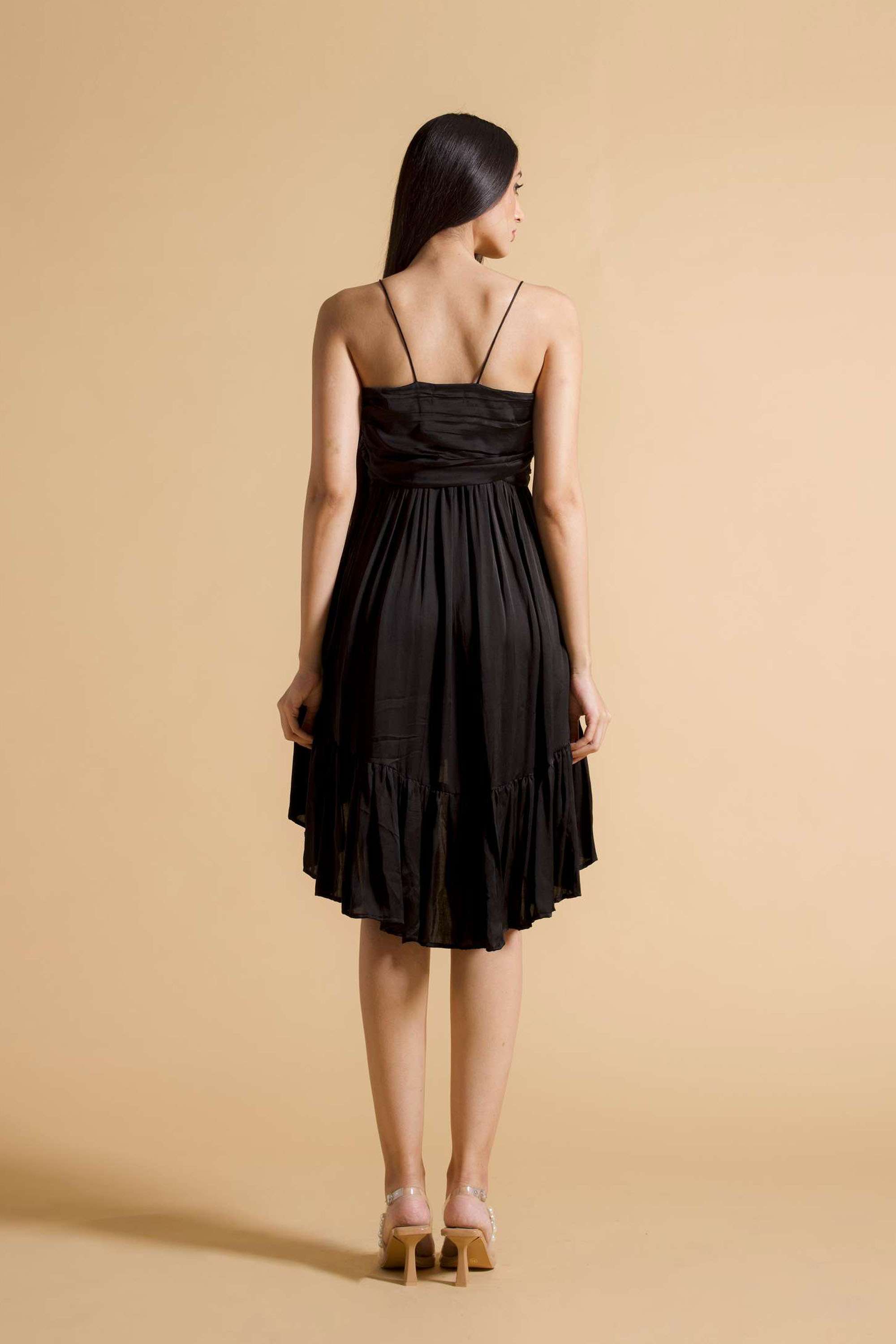 Solid-Cotton-Blend-Square-Neck-Women-s-Mini-Dress