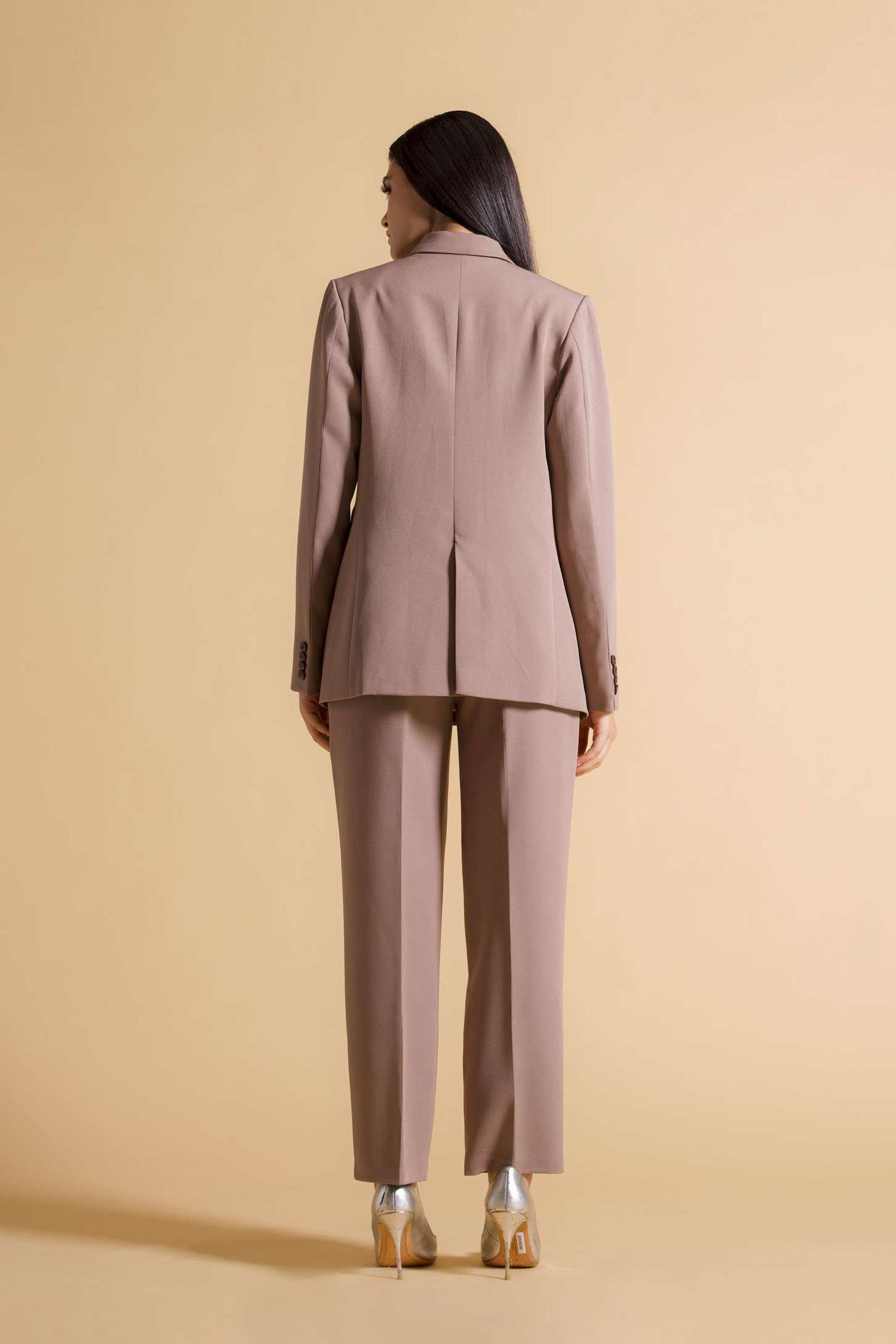 Solid-Blended-Fabric-Regular-Fit-Women-s-Trousers