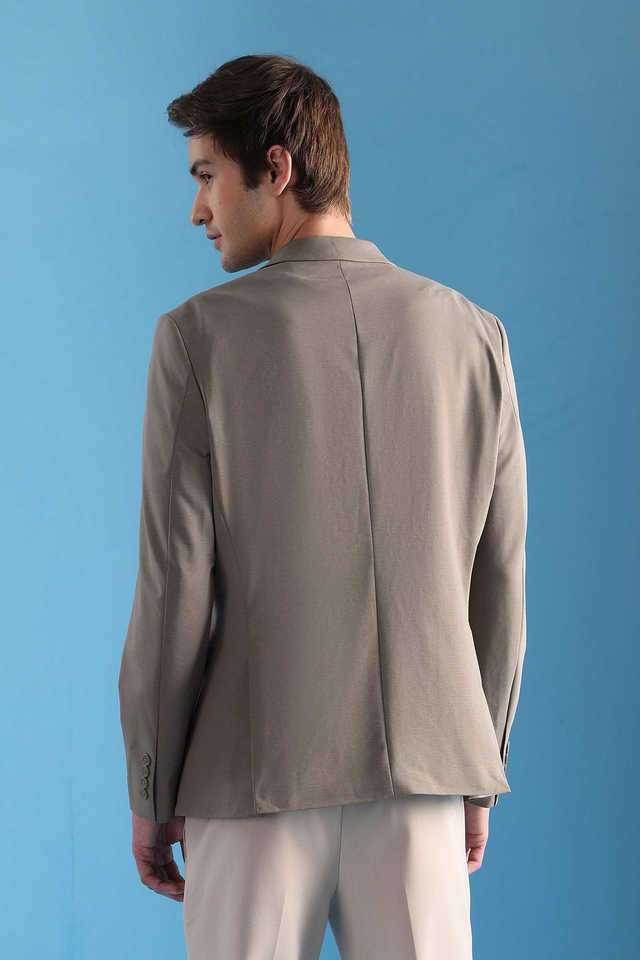 Buy Arrow Brown Solid Cotton Blend Slim Fit Men's Formal Wear