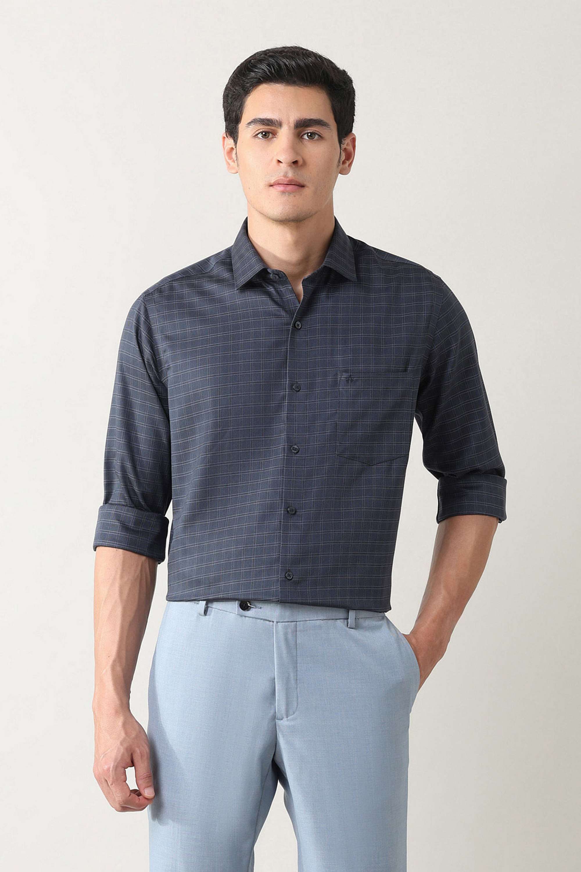 Checks-Pure-Cotton-Slim-Men-s-Shirt
