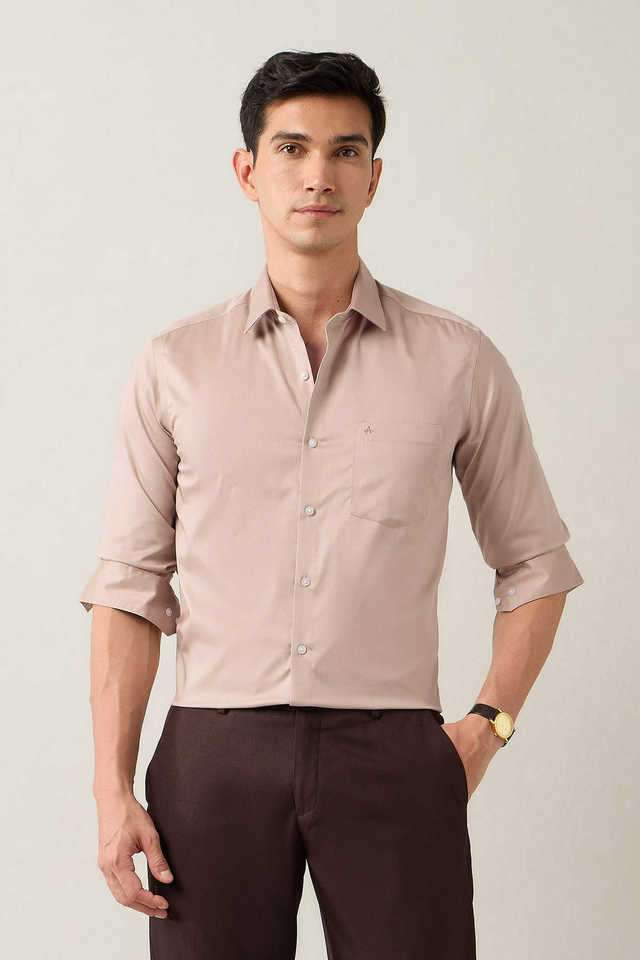Structured-Cotton-Blend-Slim-Fit-Men-s-Formal-Wear-Shirt
