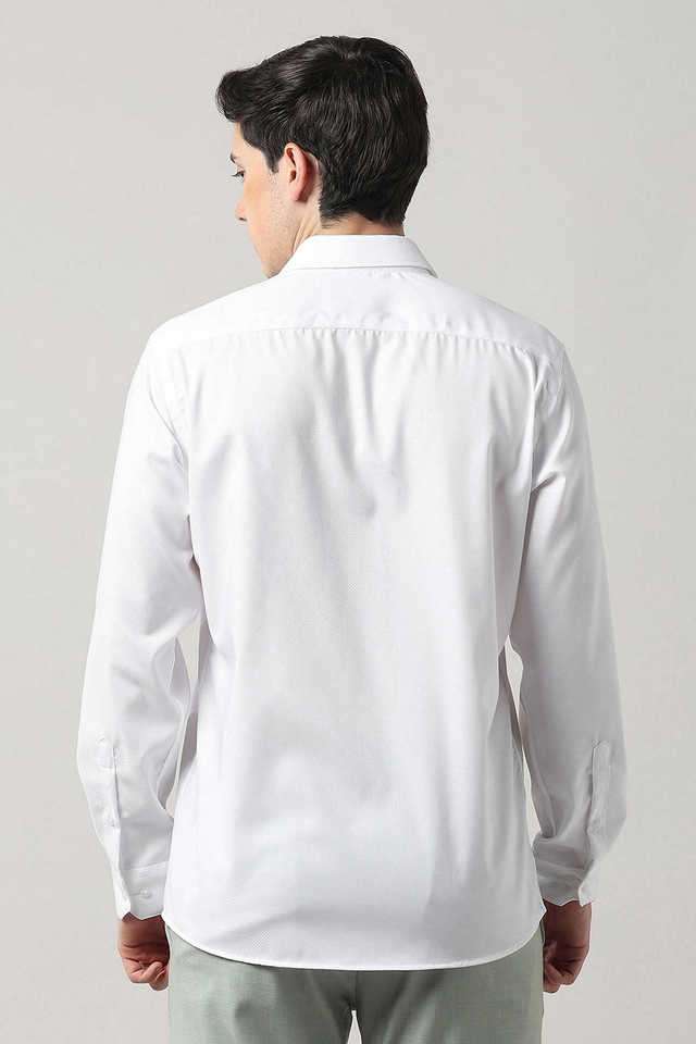 Buy Arrow White Structured Cotton Blend Regular Fit Men's Formal Wear Shirt  | Shoppers Stop