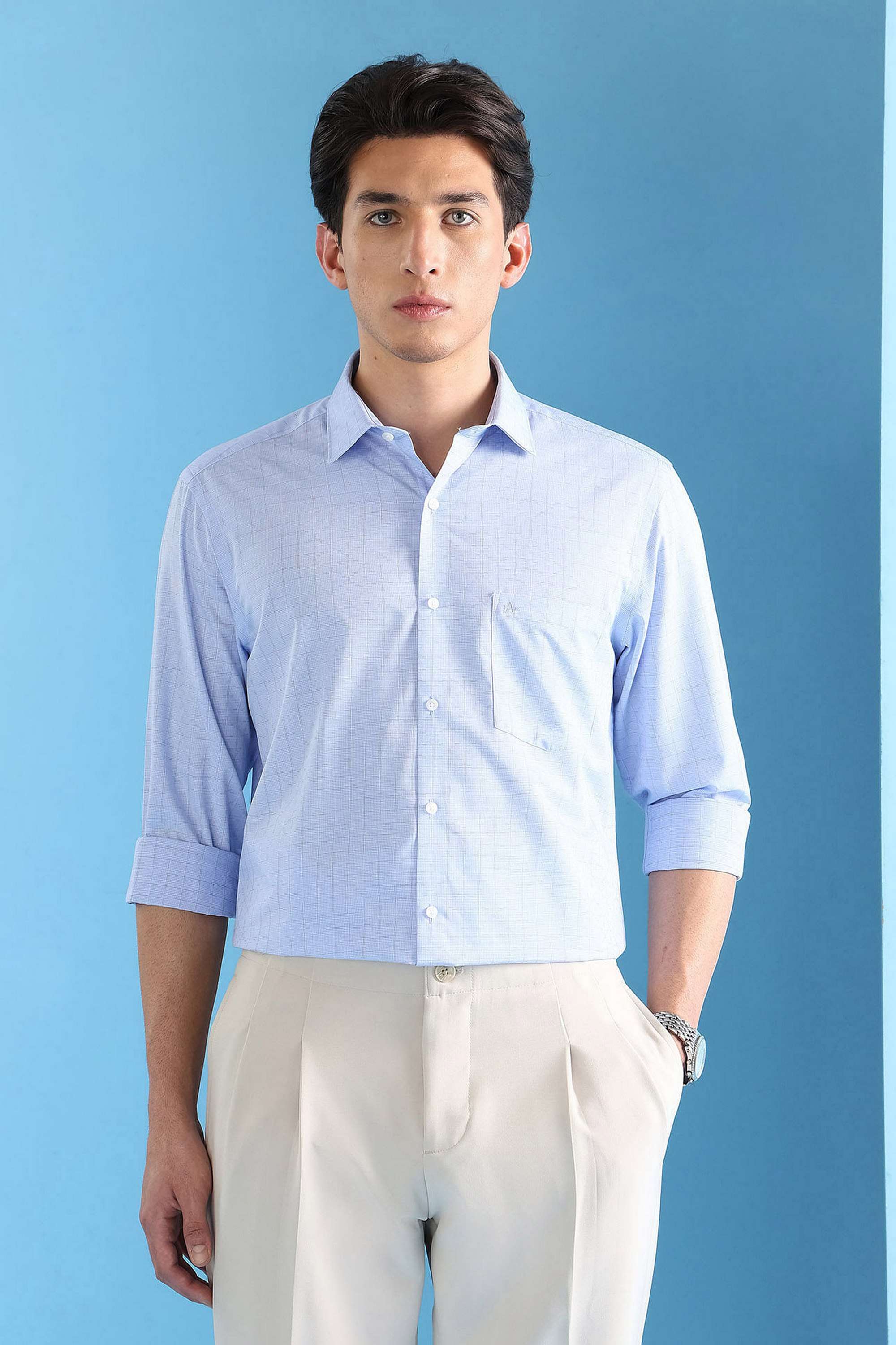 Checks-Blended-Fabric-Regular-Fit-Men-s-Shirt