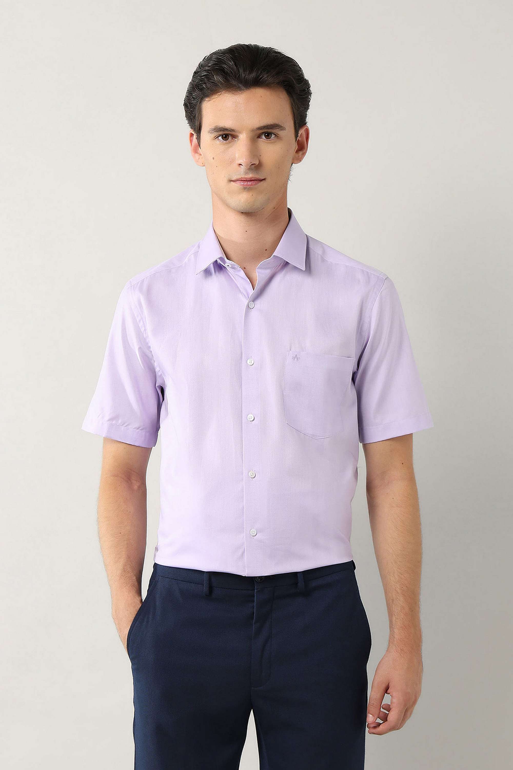 Solid-Pure-Cotton-Regular-Fit-Men-s-Shirt