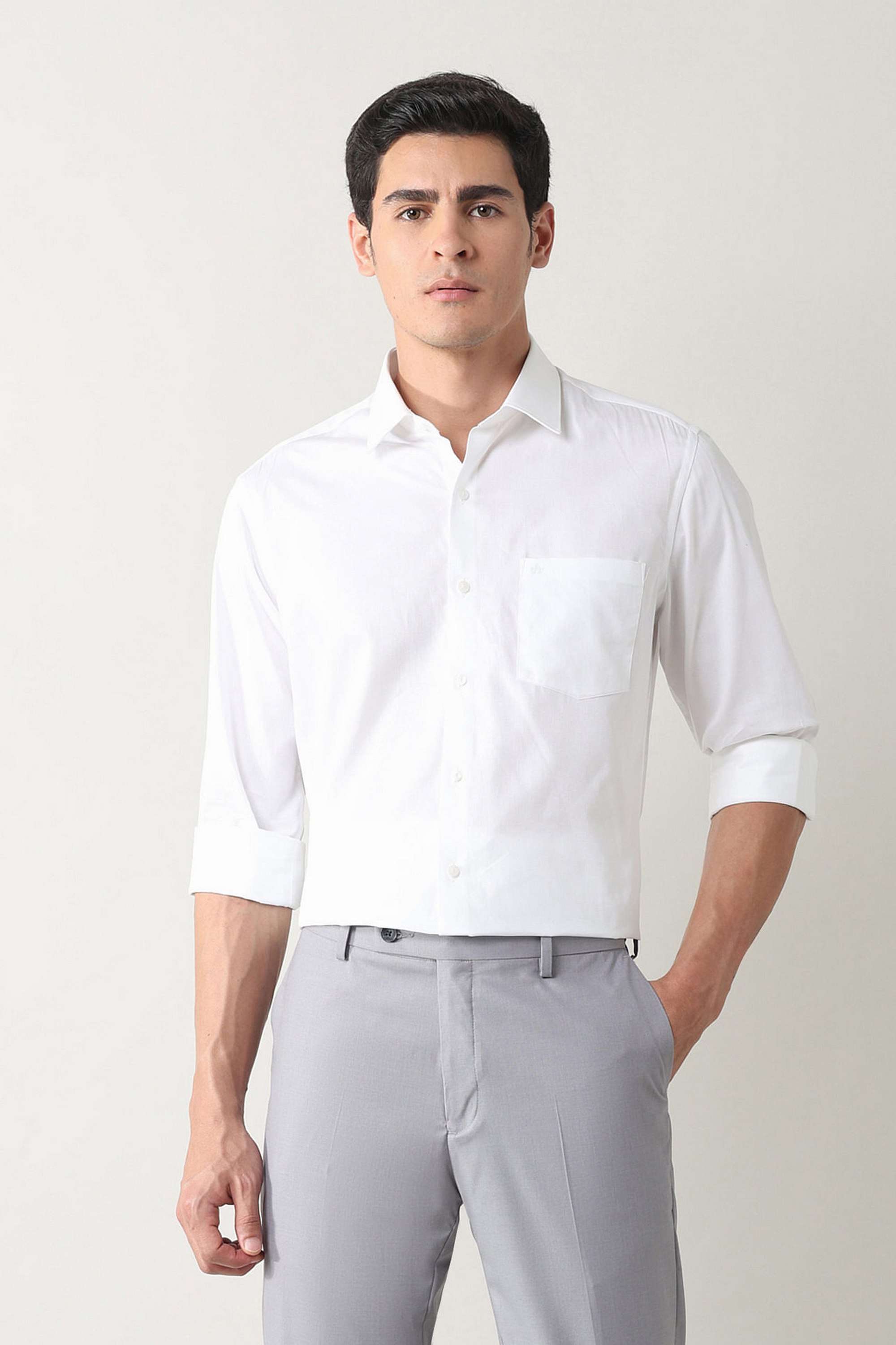 Solid-Pure-Cotton-Slim-Men-s-Shirt