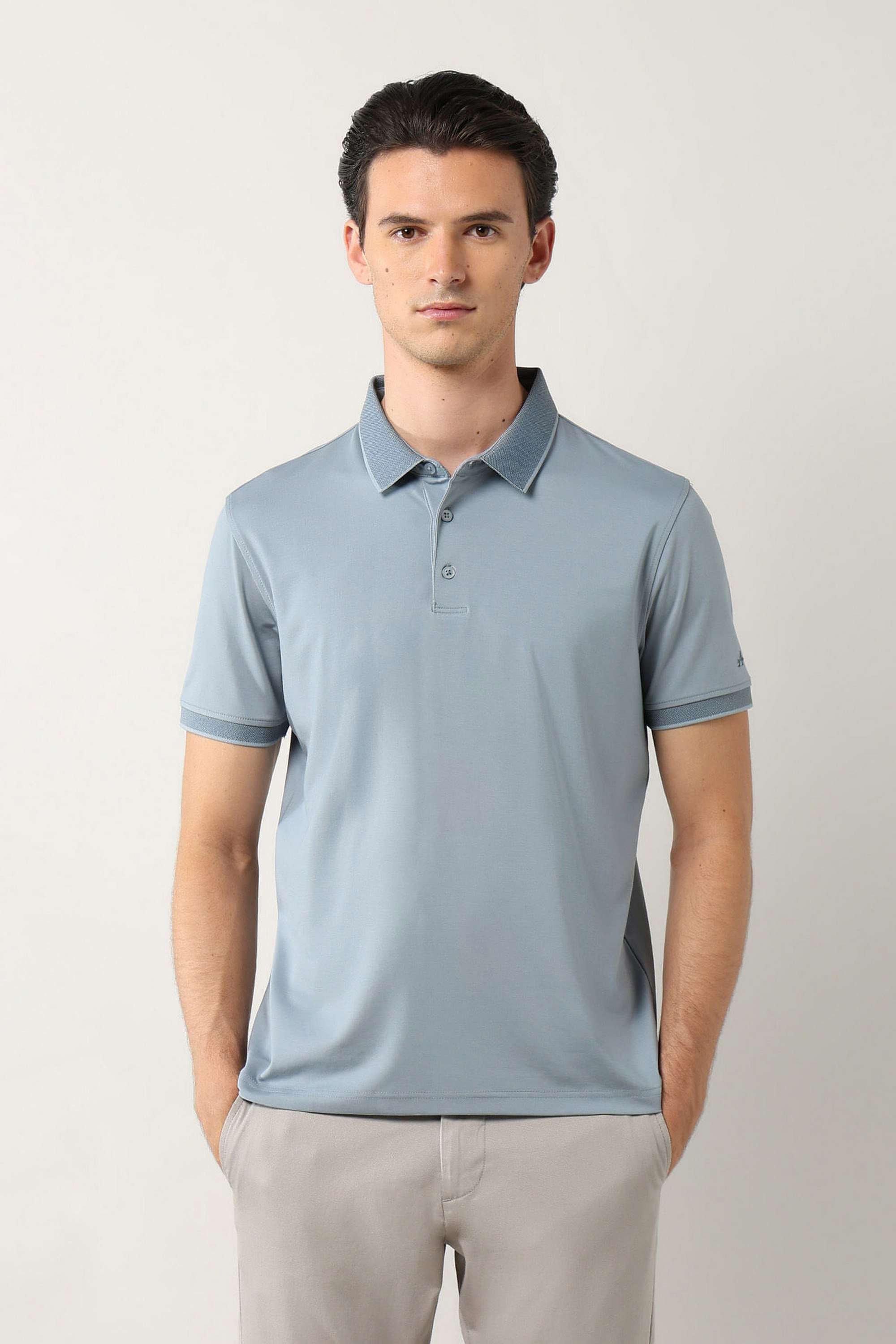 Solid-Polyester-Cotton-Regular-Fit-Men-s-T-Shirt