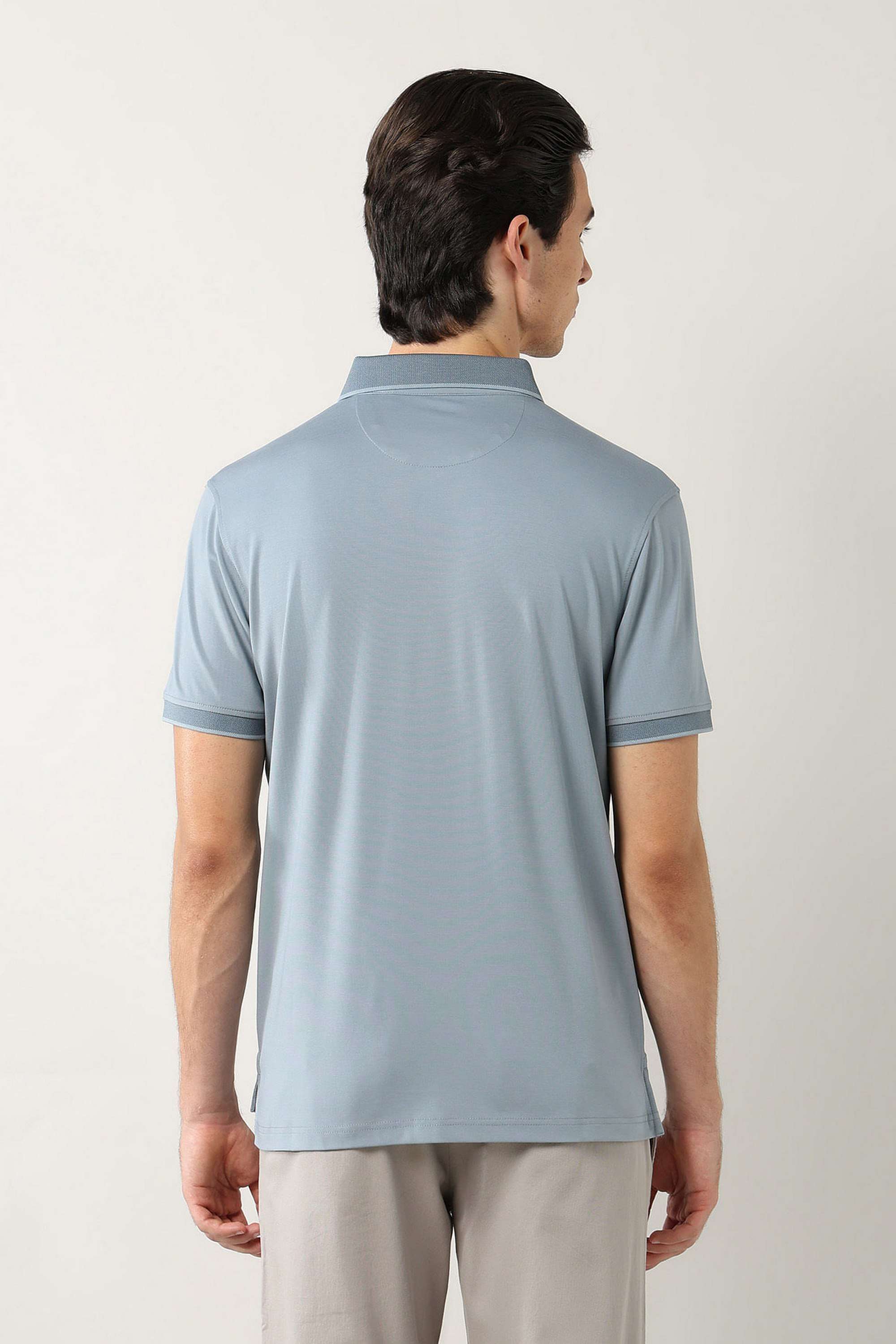 Solid-Polyester-Cotton-Regular-Fit-Men-s-T-Shirt