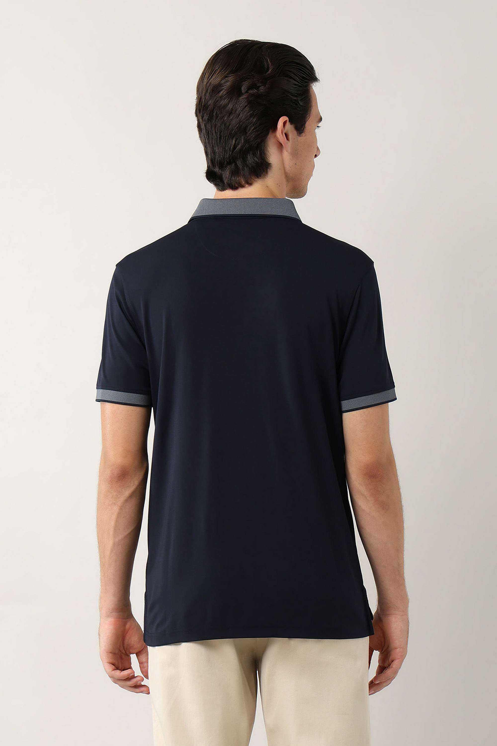 Solid-Polyester-Cotton-Regular-Fit-Men-s-T-Shirt