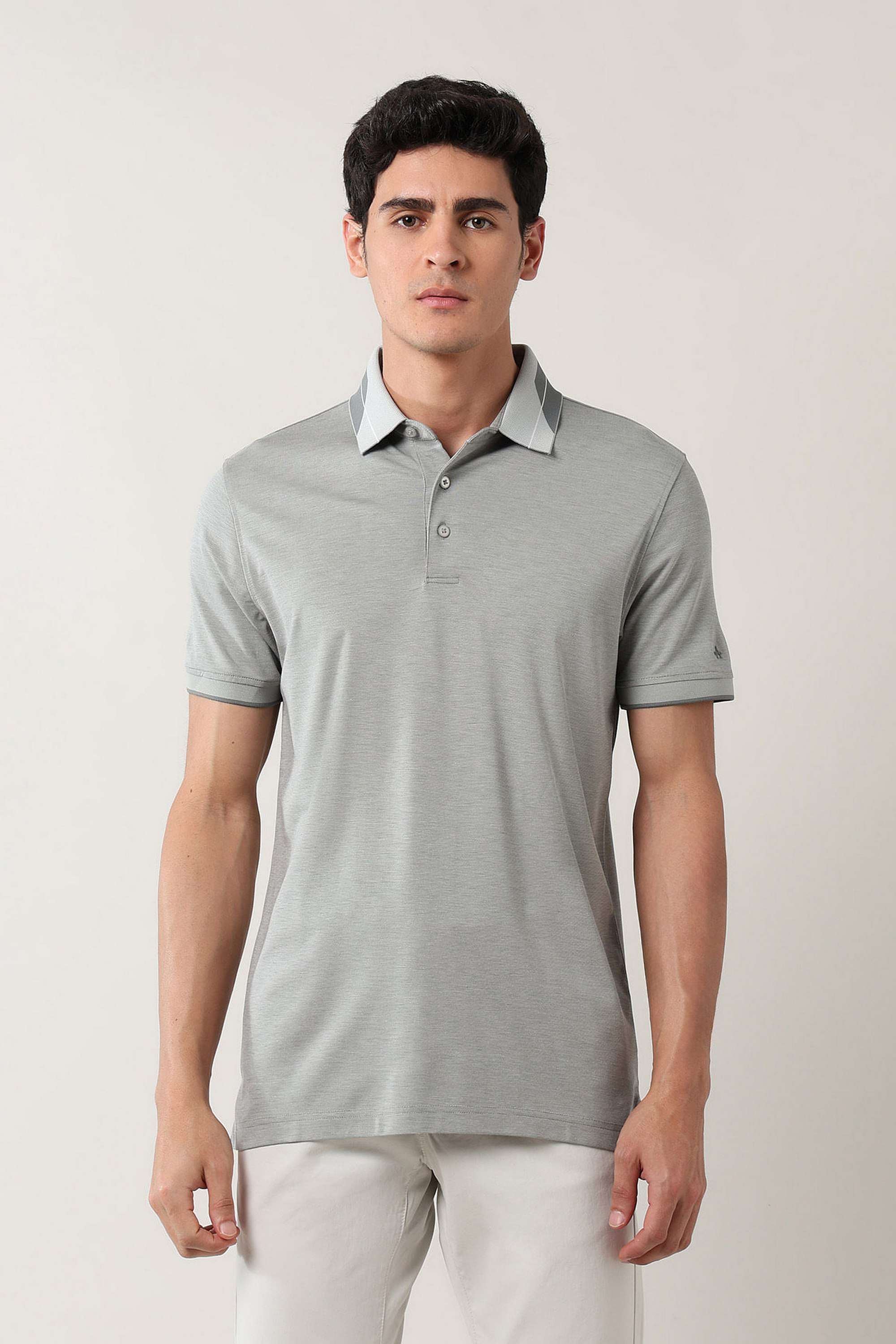 Solid-Cotton-Blend-Polo-Men-s-T-Shirt