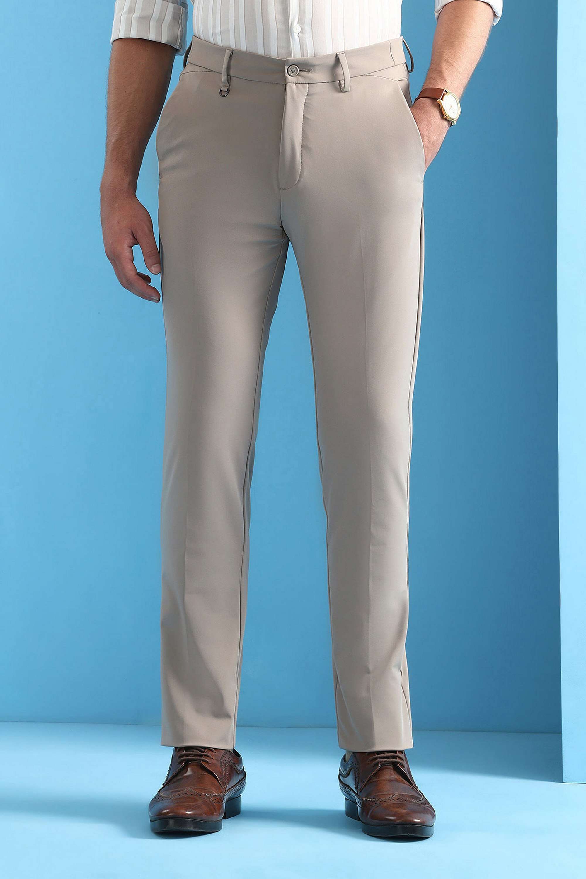 Solid-Nylon-Super-Slim-Fit-Men-s-Formal-Trousers