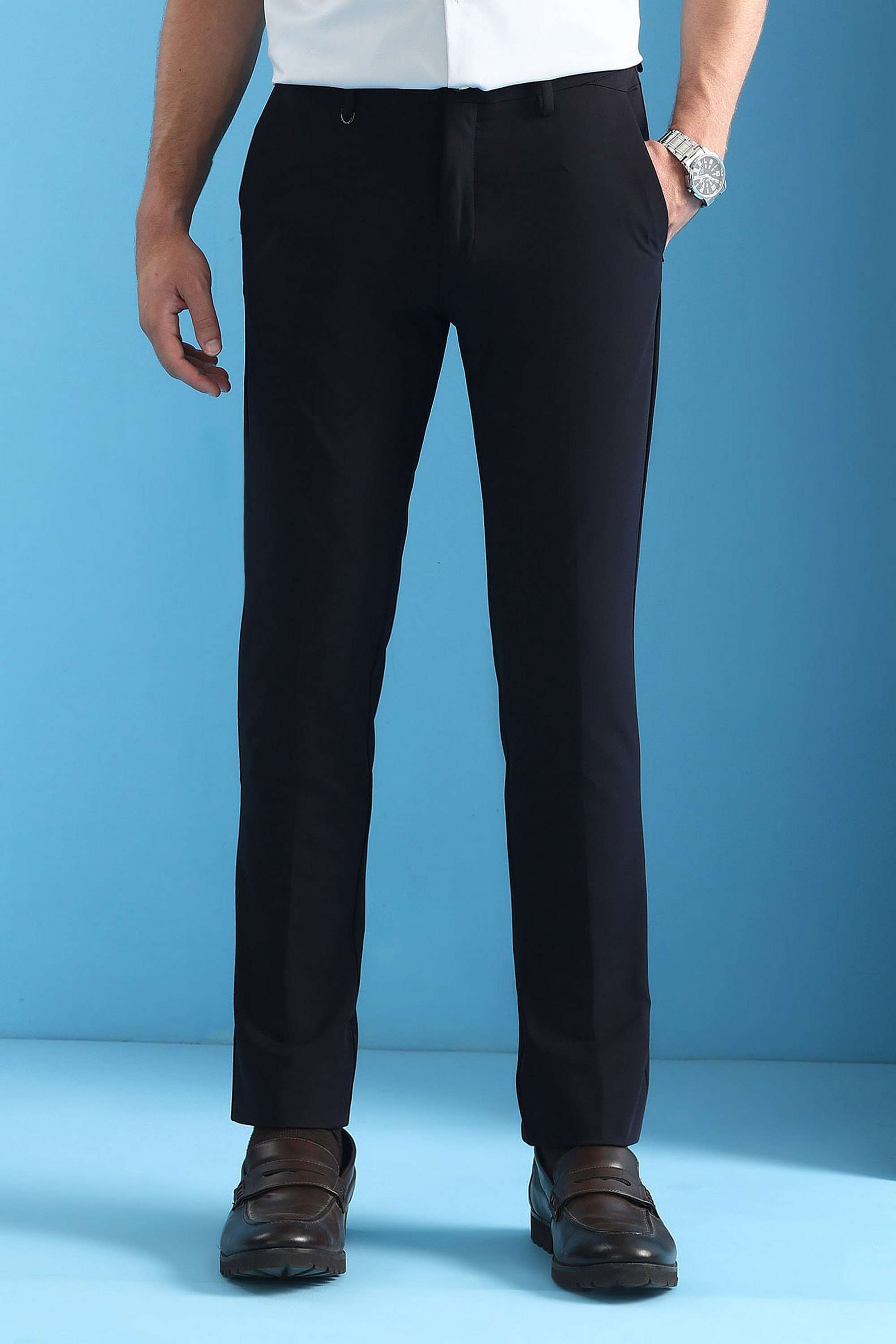 Solid-Nylon-Super-Slim-Fit-Men-s-Formal-Trousers
