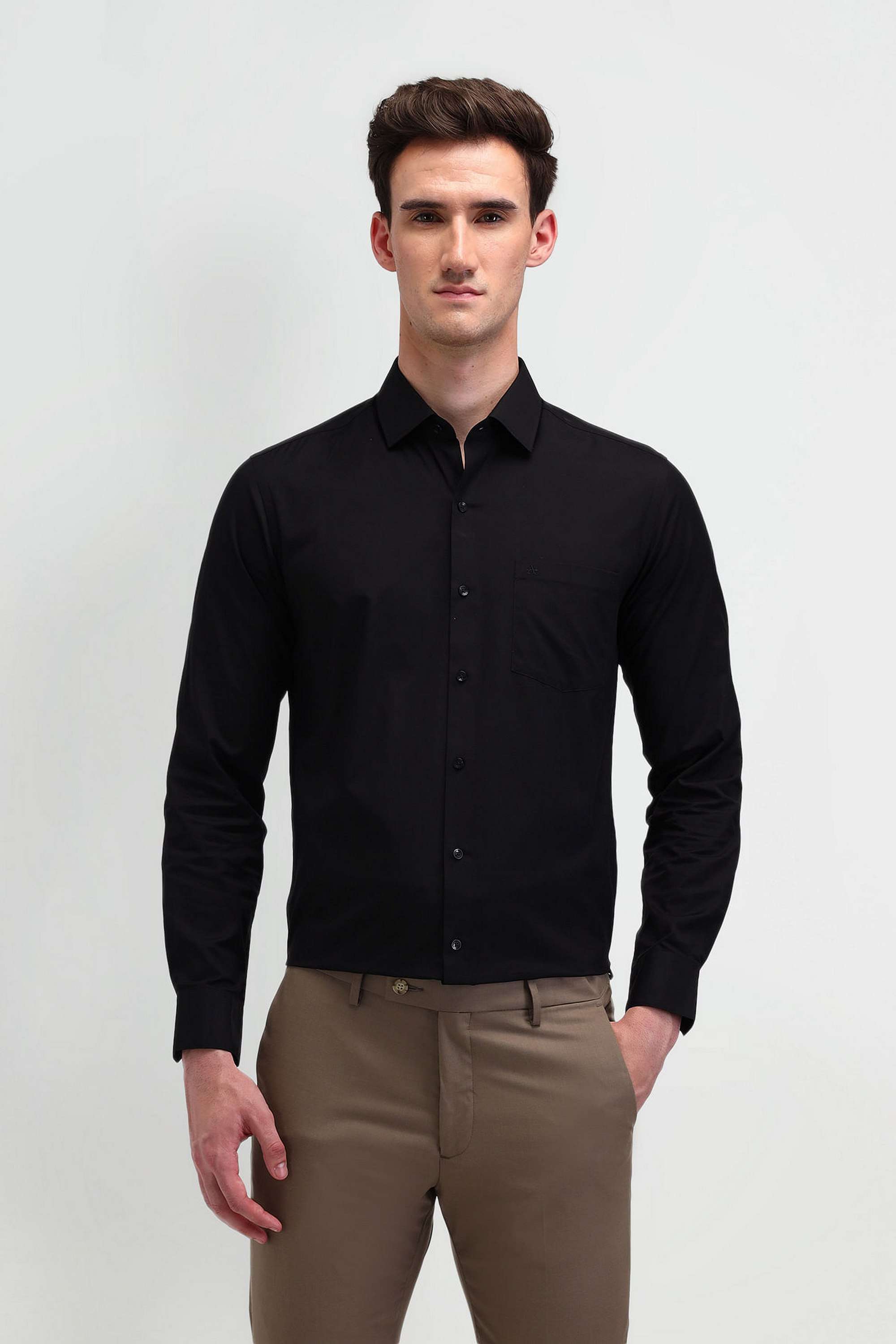 Solid-Cotton-Men-Formal-Wear-Shirt