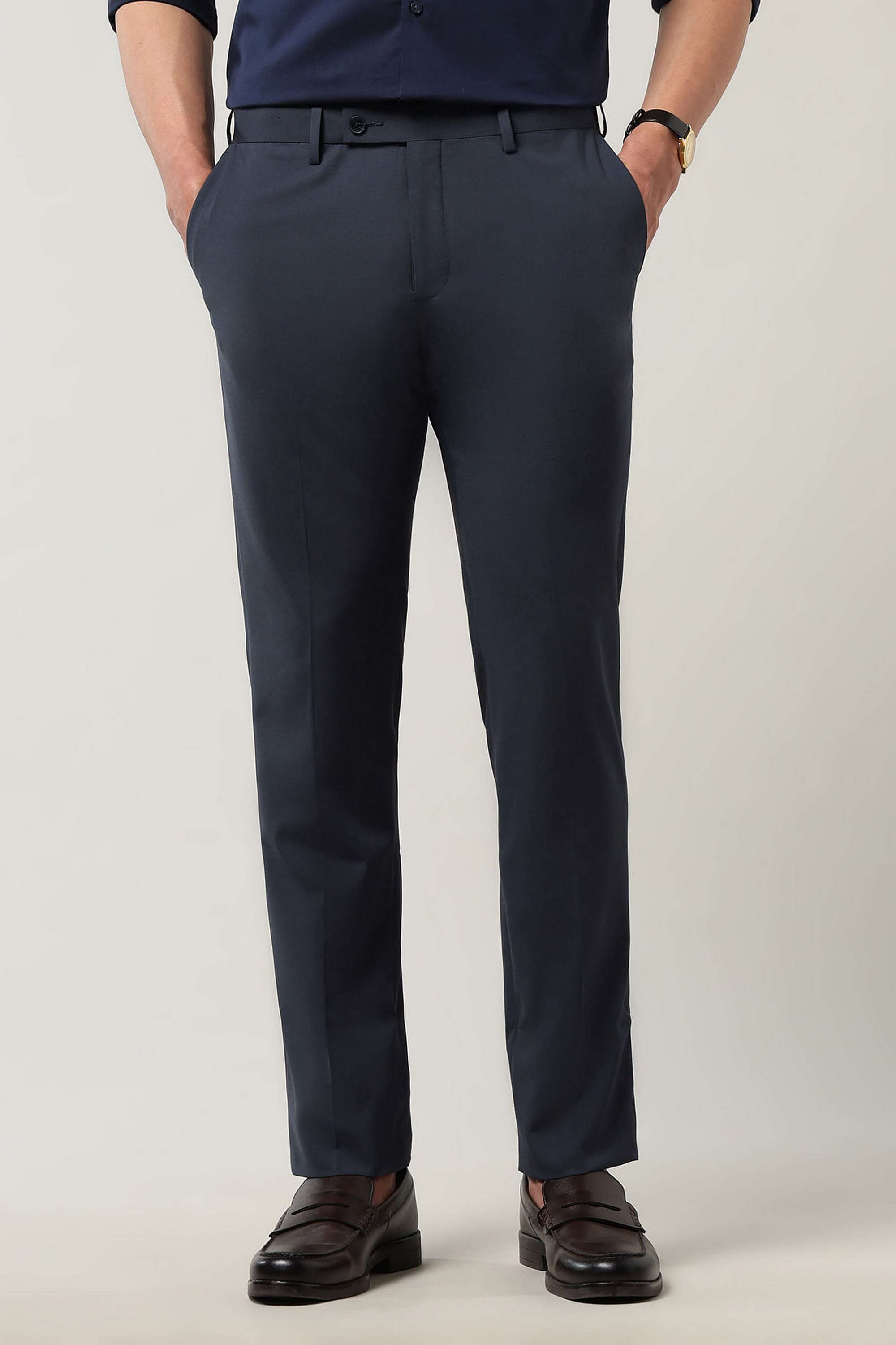 Solid-Polyester-Regular-Fit-Men-s-Formal-Trousers