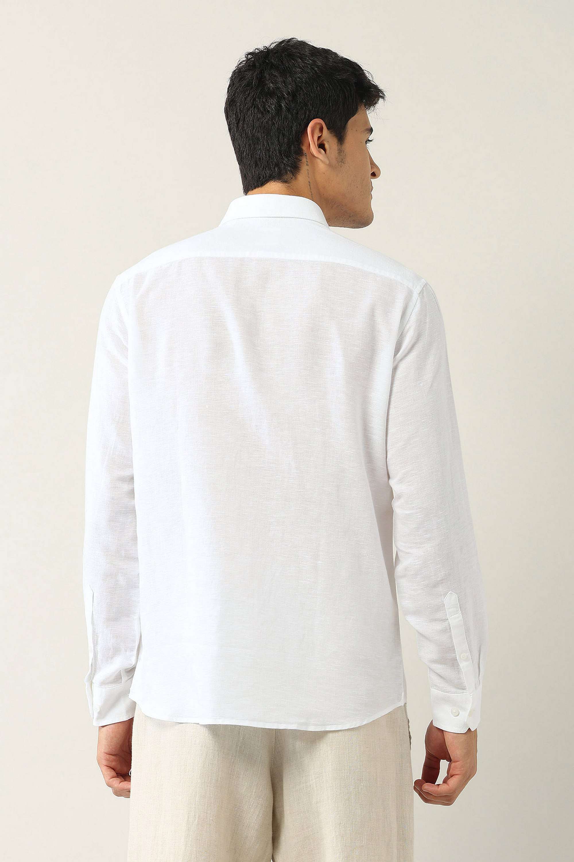 Solid-Blended-Fabric-Slim-Fit-Men-s-Casual-Shirt