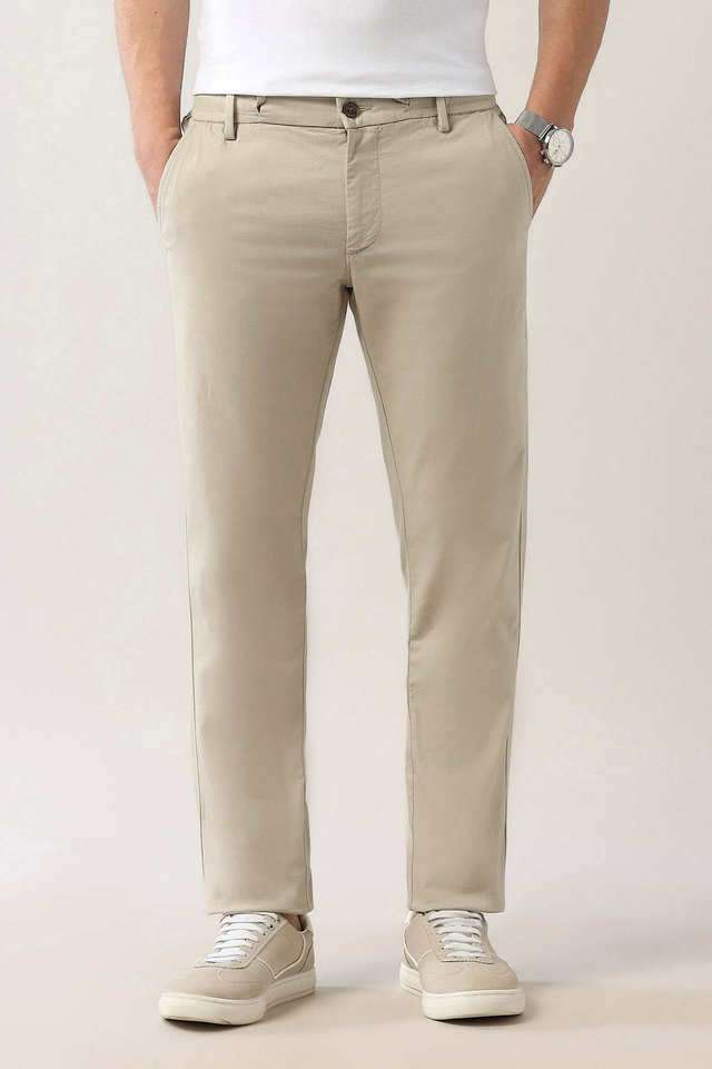 Solid-Blended-Fabric-Regular-Fit-Men-s-Casual-Wear-Trousers