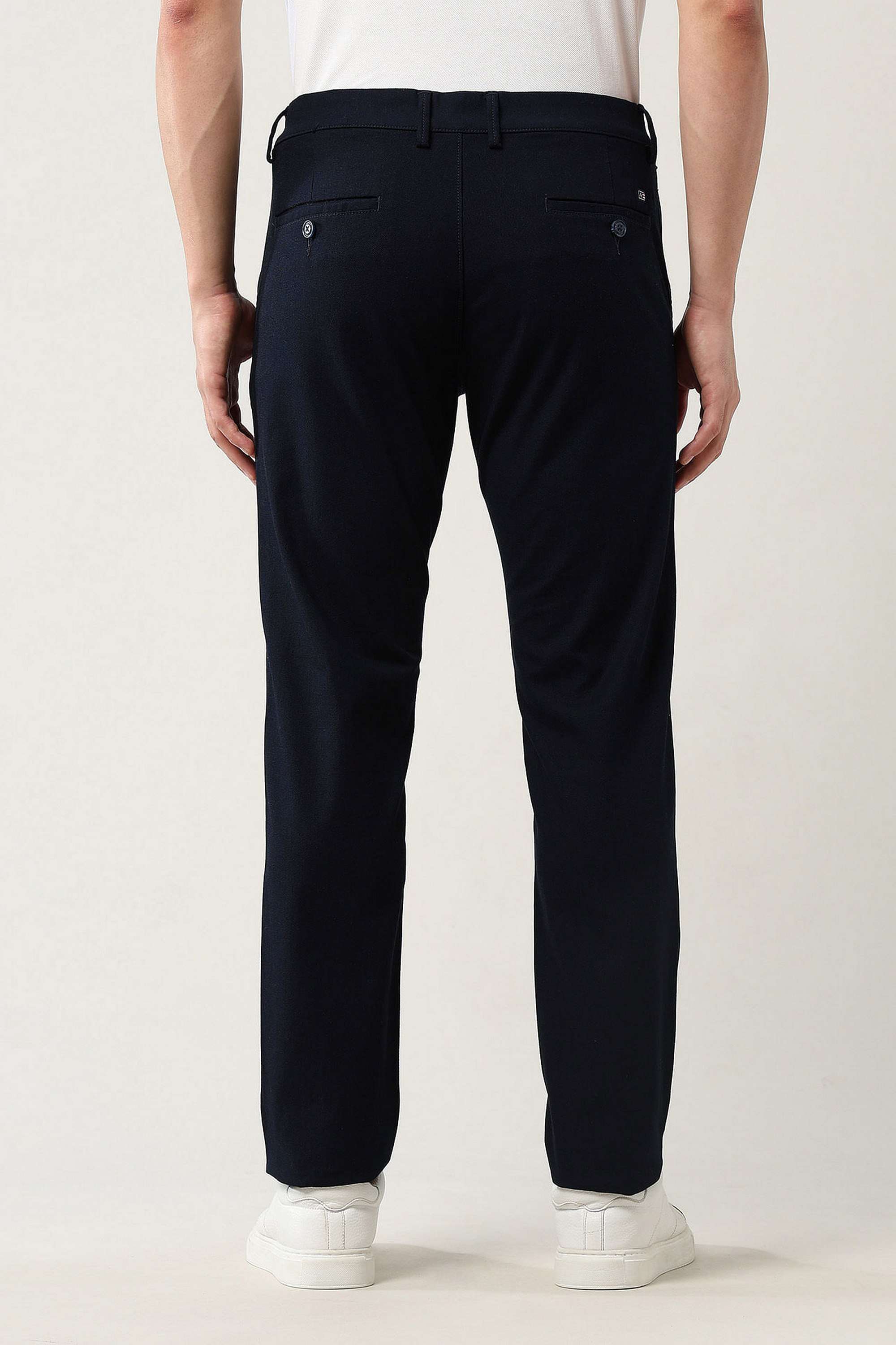 Solid-Cotton-Blend-Slim-Fit-Men-s-Casual-Trousers