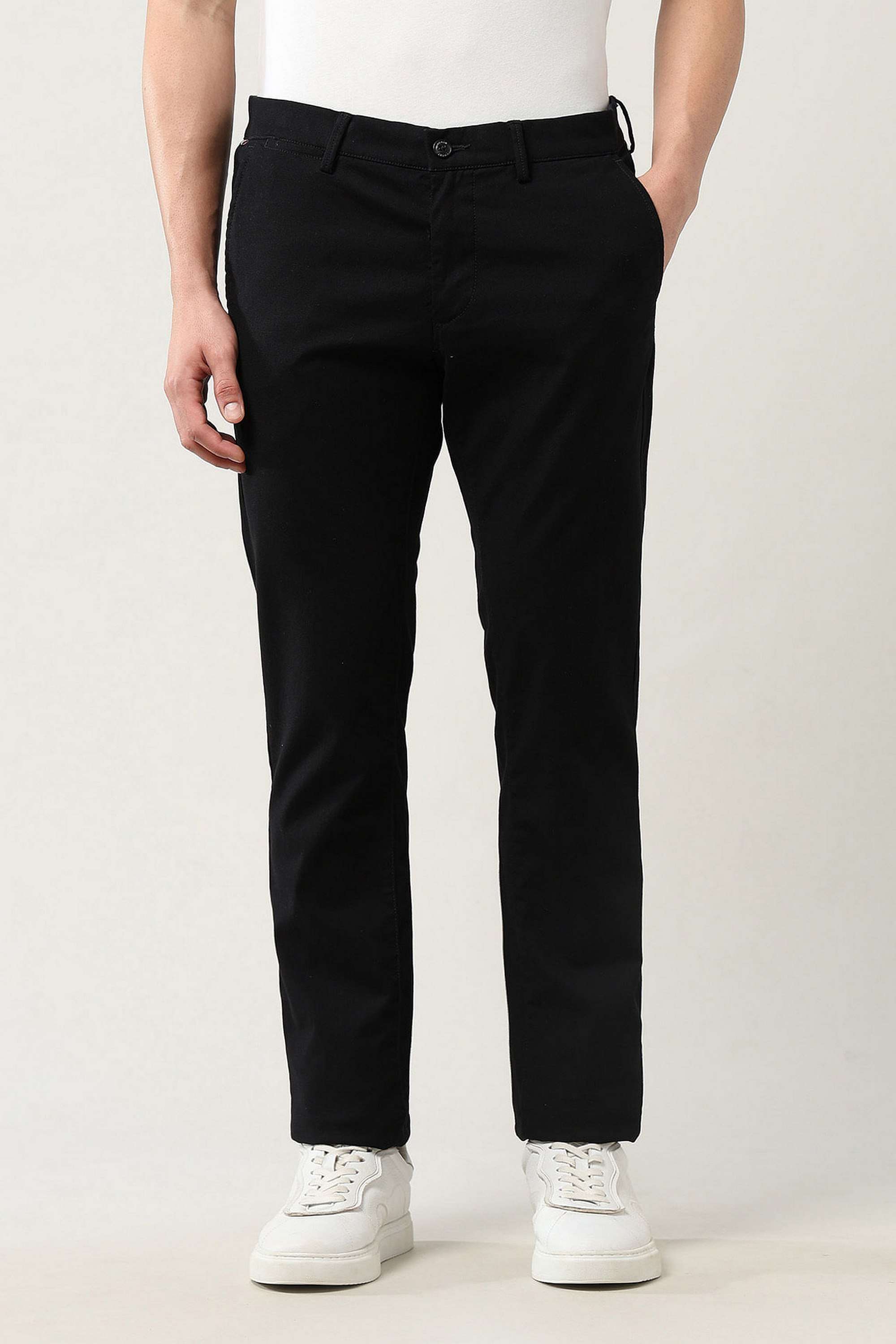 Solid-Blended-Fabric-Slim-Fit-Men-Casual-Wear-Trouser